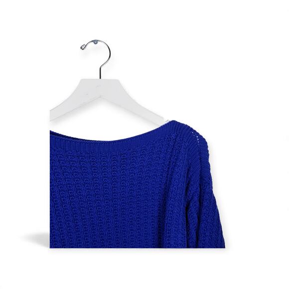 LAFAYETTE 148 NEW YORK Sweater Cotton Silk Blend in Lapis Blue RET $798 - XL - Picture 5 of 10